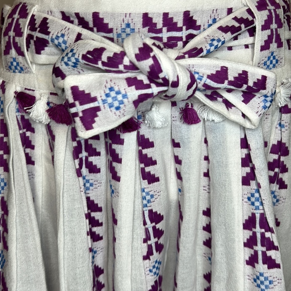 DODO BAR OR Cotton Embroidered Boho Women's Mini Skirt with Tassels Size Small - Picture 4 of 7